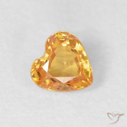 Safira Laranja Médio Natural 0.46ct, Coração, VVS