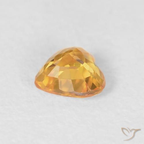 Safira Laranja Médio Natural 0.46ct, Coração, VVS