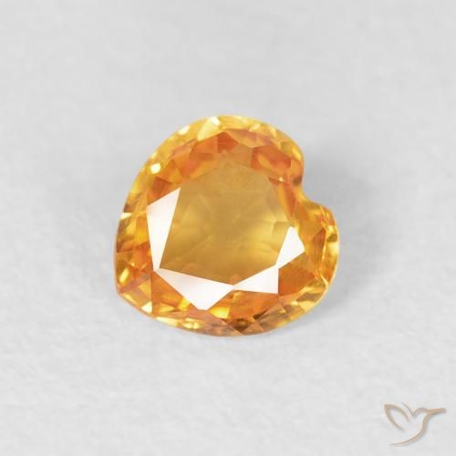 0.40ct Natural Laranja-Ouro Safira, Coração, VVS