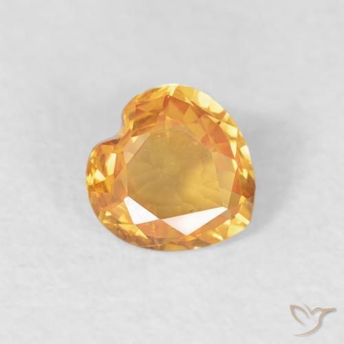 Safira Laranja-Ouro Natural 0.40ct, Coração, VVS