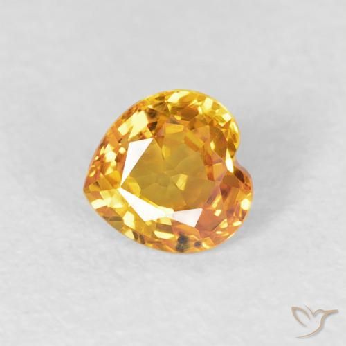 Safira Laranja-Ouro Natural 0.44ct, Coração, VVS