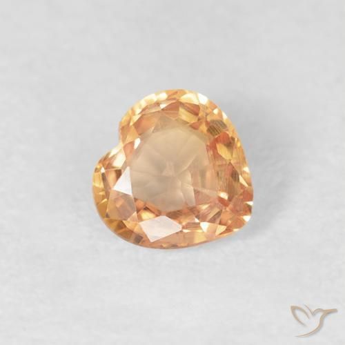 0.38ct Natural Laranja Médio Safira, Coração, VVS