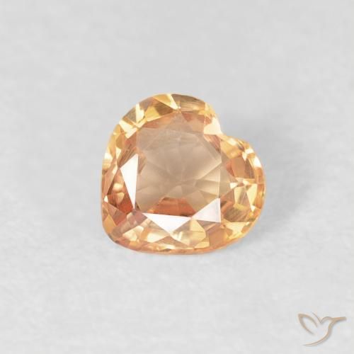 Safira Laranja Médio Natural 0.38ct, Coração, VVS