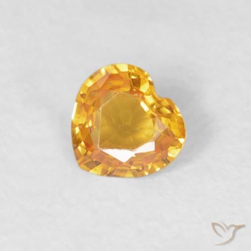 0.32ct Natural Laranja escuro-dourado Safira, Coração, VVS