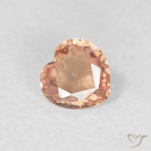 0.38ct Natural Laranja Médio Safira, Coração, VVS
