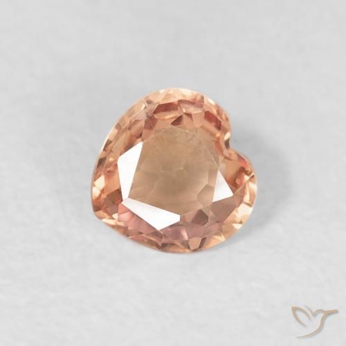 Safira Laranja Médio Natural 0.38ct, Coração, VVS