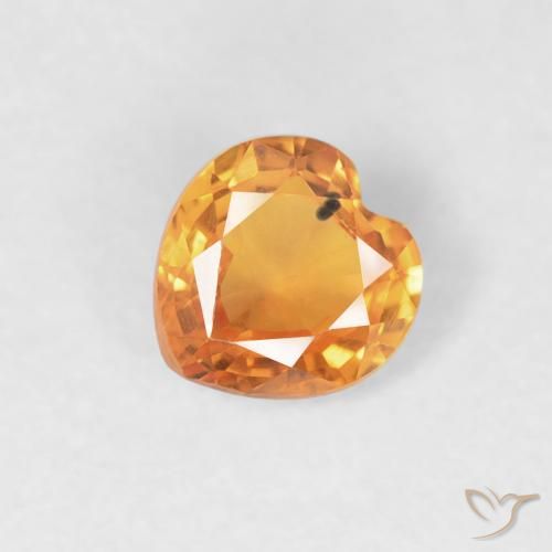 0.44ct Natural Laranja brilhante Safira, Coração, VVS-VS
