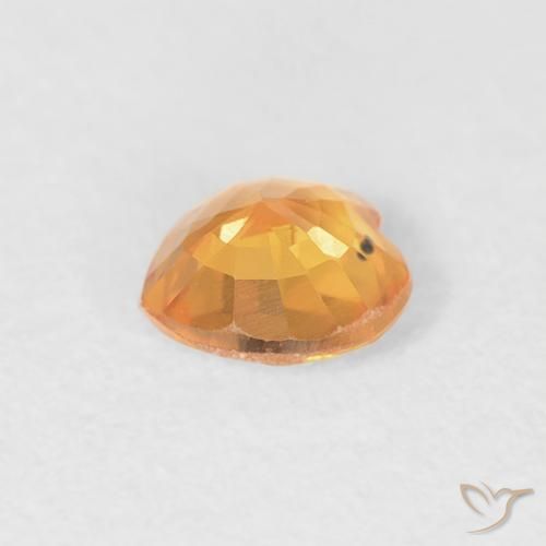 Safira Laranja brilhante Natural 0.44ct, Coração, VVS-VS