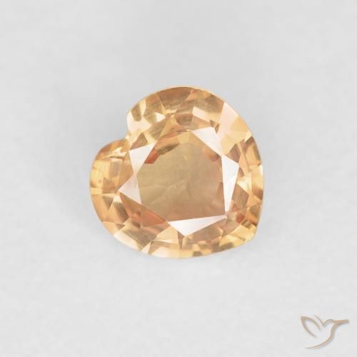 0.40ct Natural Dourado Safira, Coração, VVS