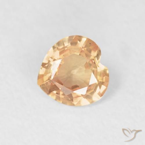 Safira Dourado Natural 0.40ct, Coração, VVS