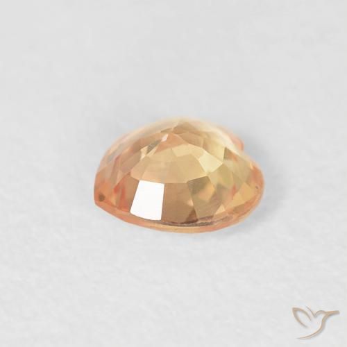 Safira Dourado Natural 0.40ct, Coração, VVS