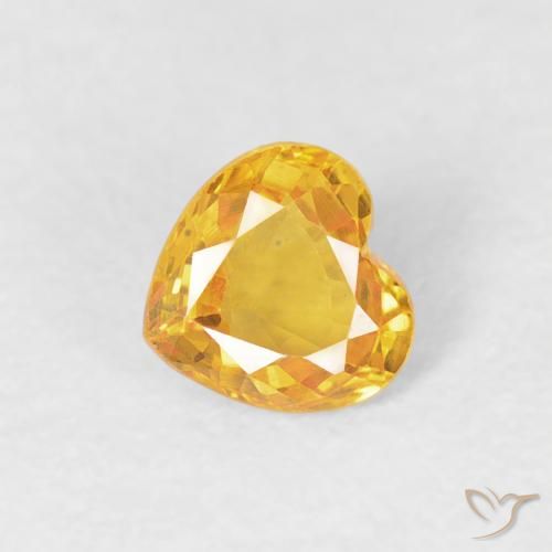 Safira ouro médio Natural 0.43ct, Coração, VVS