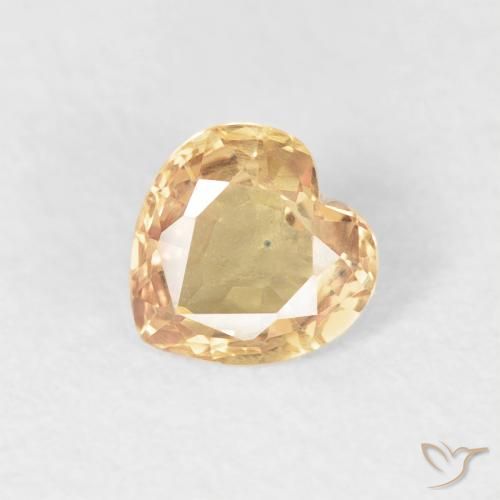0.48ct Natural Dourado Safira, Coração, VVS