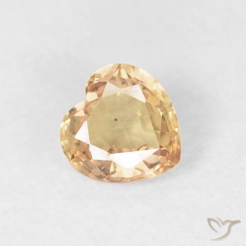 Safira Dourado Natural 0.48ct, Coração, VVS