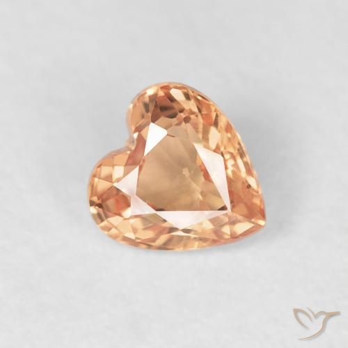 0.50ct Natural Laranja claro Safira, Coração, VVS