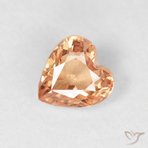 Safira Laranja claro Natural 0.50ct, Coração, VVS