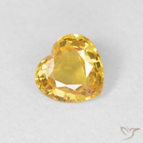 0.38ct Natural Dourado Safira, Coração, VVS
