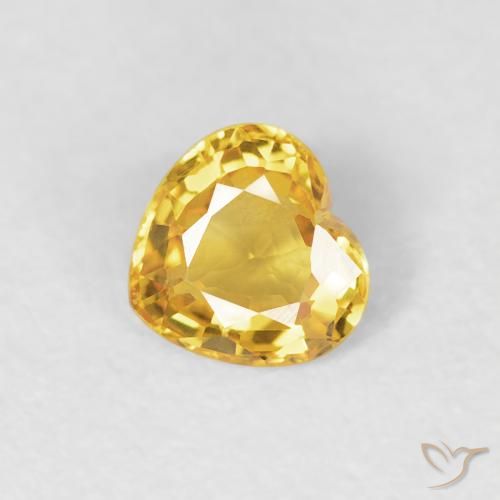 Safira Dourado Natural 0.38ct, Coração, VVS