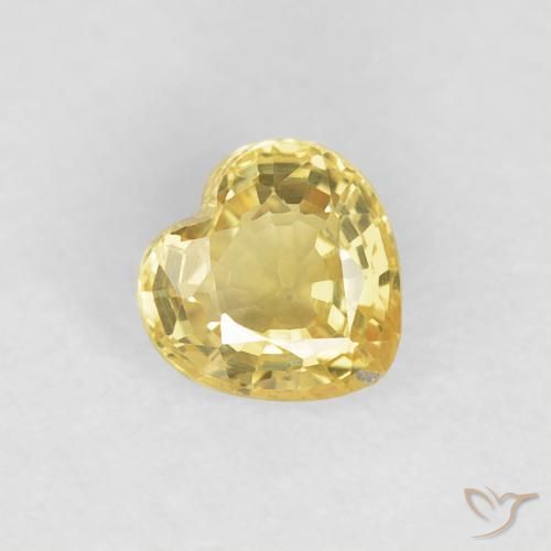 0.48ct Natural Amarelo Toscana Safira, Coração, VVS