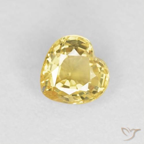 Safira Amarelo Toscana Natural 0.48ct, Coração, VVS
