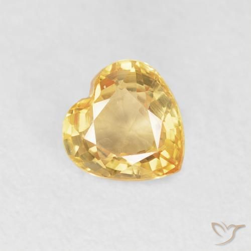 0.51ct Natural Luz Dourada Safira, Coração, VVS
