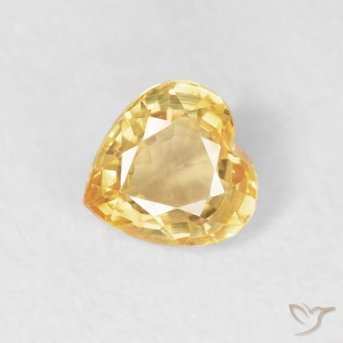 Safira Luz Dourada Natural 0.51ct, Coração, VVS