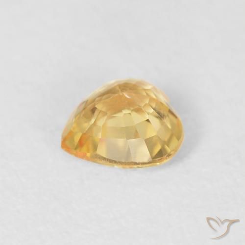 Safira Luz Dourada Natural 0.51ct, Coração, VVS