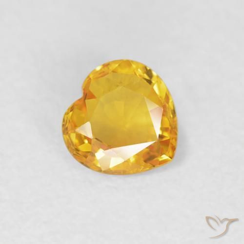 Safira Laranja Dourada Natural 0.39ct, Coração, VVS