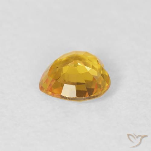 Safira Laranja Dourada Natural 0.39ct, Coração, VVS