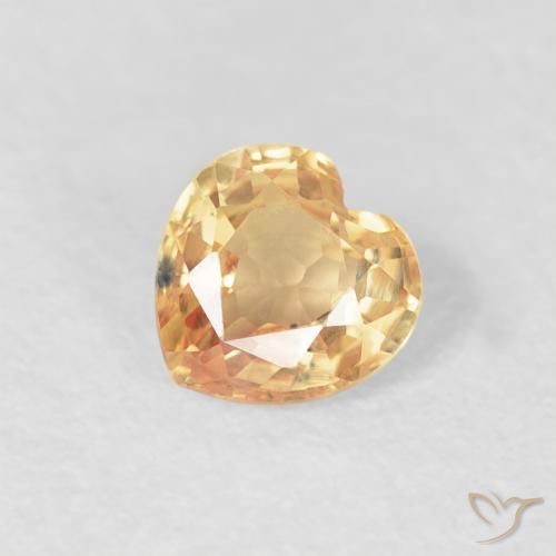 0.44ct Natural Dourado Pêssego Claro Safira, Coração, VVS-VS