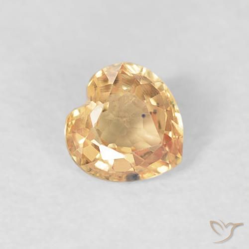 Safira Dourado Pêssego Claro Natural 0.44ct, Coração, VVS-VS