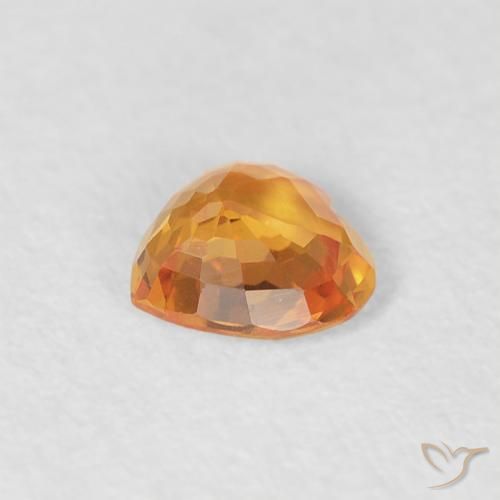 Safira Laranja brilhante Natural 0.40ct, Coração, VVS
