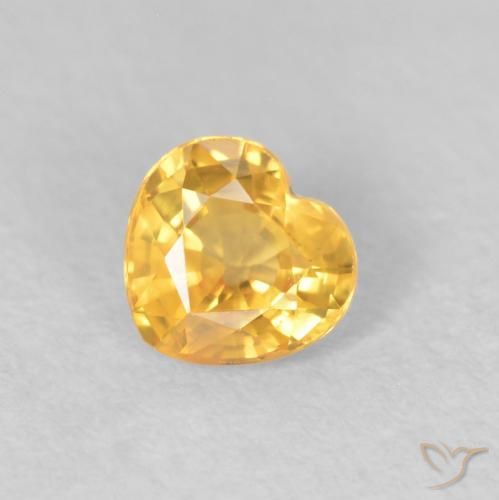 0.44ct Natural ouro médio Safira, Coração, VS