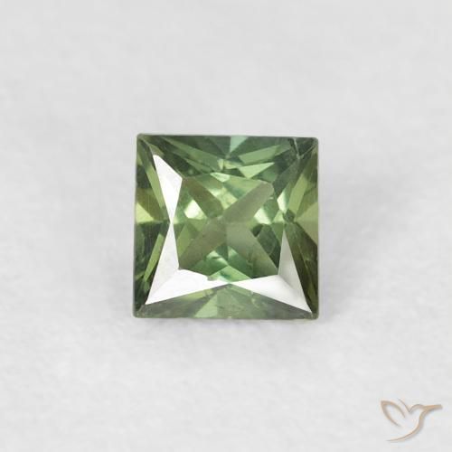 0.31ct Natural Verde médio Safira, Quadrado, VS