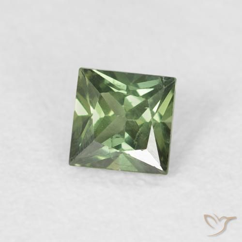 Safira Verde médio Natural 0.31ct, Quadrado, VS