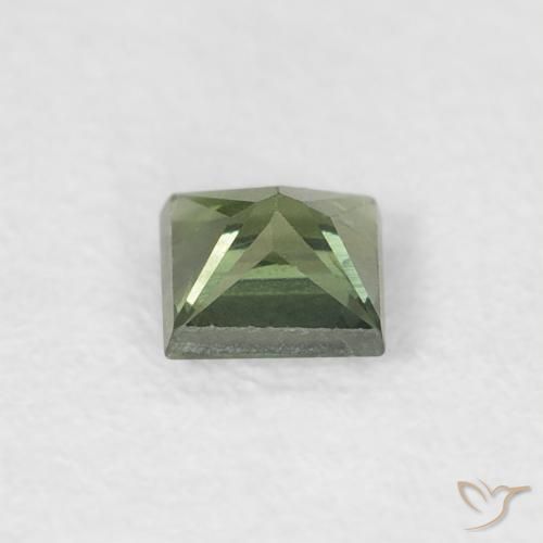 Safira Verde médio Natural 0.31ct, Quadrado, VS