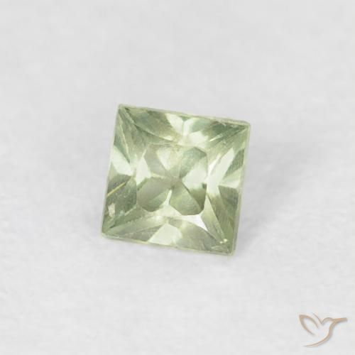 Safira Verde Sábio Muito Claro Natural 0.20ct, Quadrado, VS
