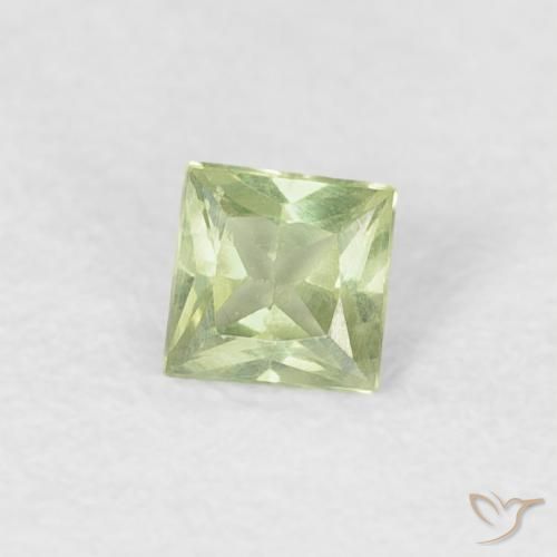 Safira Amarelo Claro Verde Natural 0.18ct, Quadrado, VS