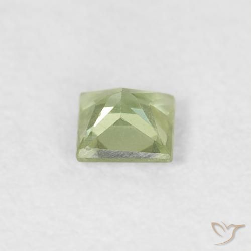 Safira Amarelo Claro Verde Natural 0.18ct, Quadrado, VS