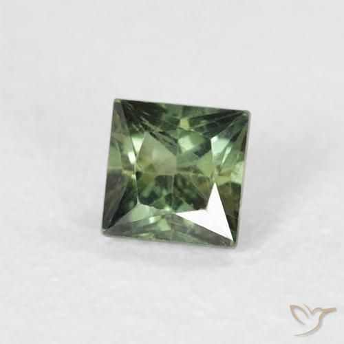 Safira Verde escuro Natural 0.24ct, Quadrado, VS
