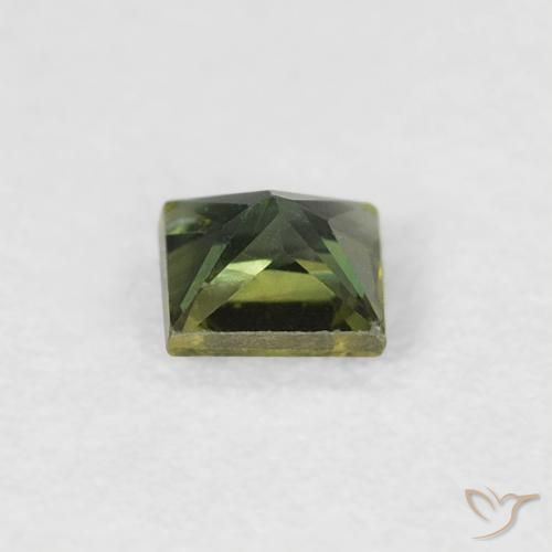 Safira Verde Terroso Natural 0.30ct, Quadrado, VS