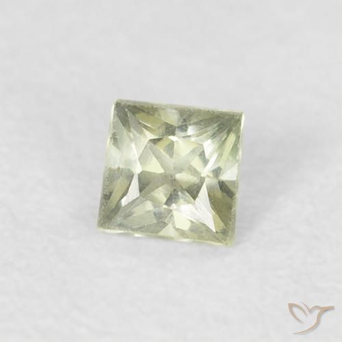 Safira verde quente Natural 0.20ct, Quadrado, VS