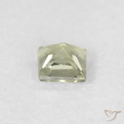 Safira verde quente Natural 0.20ct, Quadrado, VS