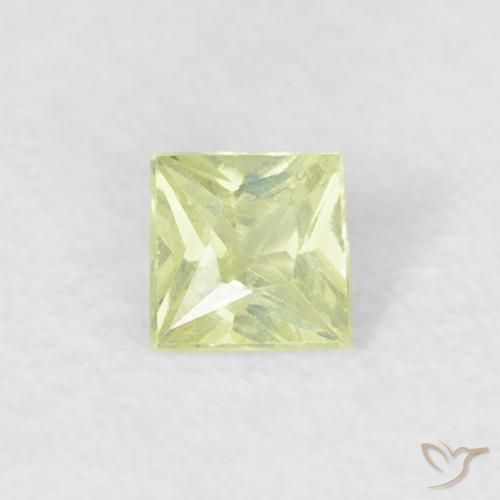 0.18ct Natural Medium Light-Yellow Safira, Quadrado, VS