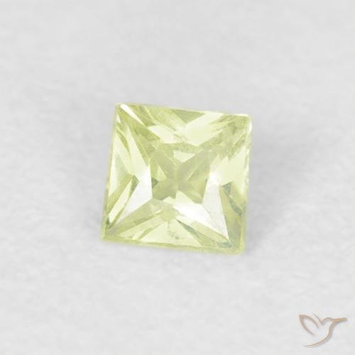 Safira Medium Light-Yellow Natural 0.18ct, Quadrado, VS