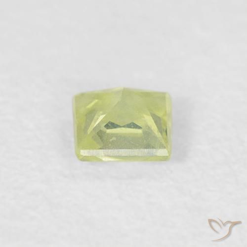 Safira Medium Light-Yellow Natural 0.18ct, Quadrado, VS