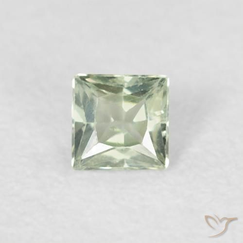 0.20ct Natural Verde Musgo Pálido Safira, Quadrado, VS