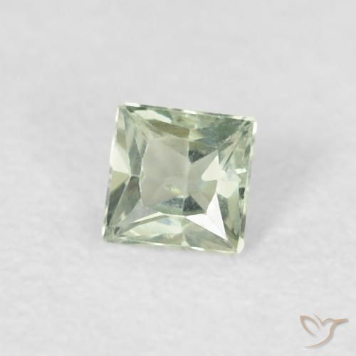 Safira Verde Musgo Pálido Natural 0.20ct, Quadrado, VS