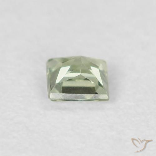 Safira Verde Musgo Pálido Natural 0.20ct, Quadrado, VS