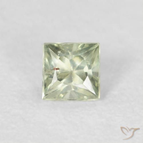 0.24ct Natural Verde muito claro Safira, Quadrado, VS